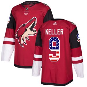 Kinder Arizona Coyotes Eishockey Trikot Clayton Keller #9 Authentic Rot USA Flag Fashion